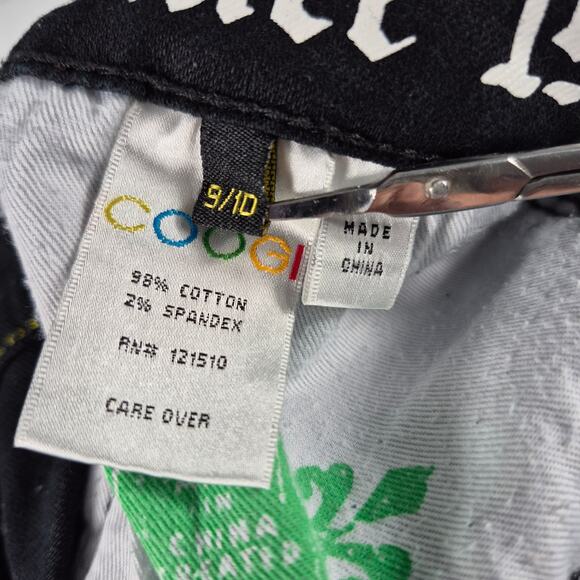 Coogi Black Rainbow Embroidered Ultra Hi Rise Button Front Pants Jeans 9 / 10 - Picture 6 of 6